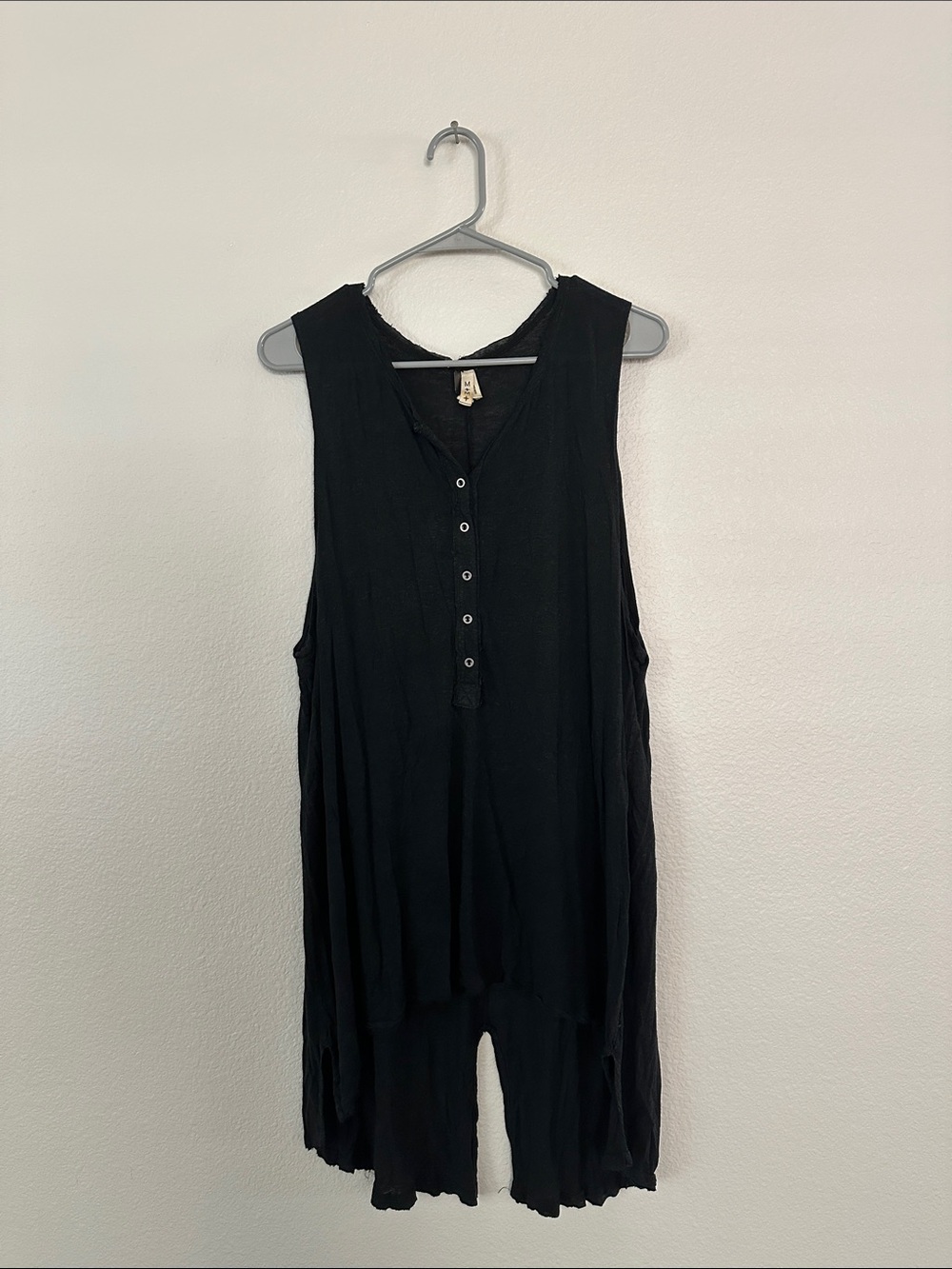 Free People We The Free Women’s Black Linen Blend Tunic Tank Size Medium